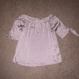 Off the shoulder satin blouse